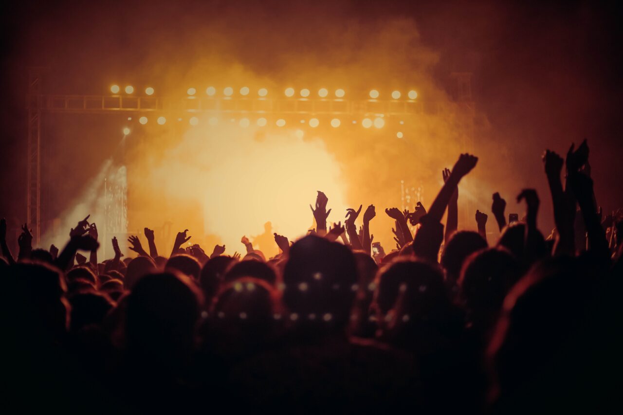 Public la un concert în aer liber